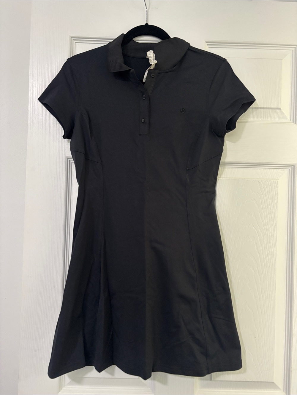 lululemon athletica Black Short-Sleeve Polo Dress size 6